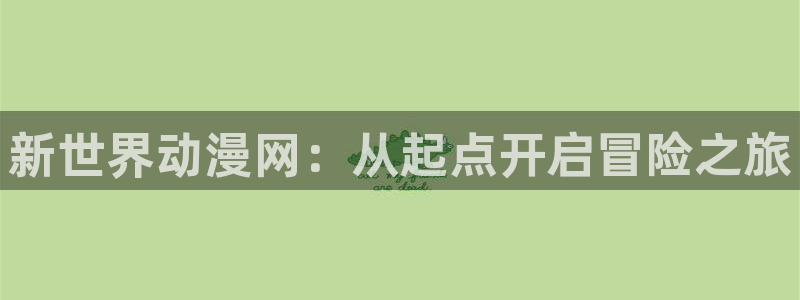 age动漫官网版入口：新世界动漫网：从起点开启冒险之旅